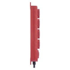 EMOS hosszabbítókábel P14151 - 4 aljzat, 5m, 16A, kapcsolóval, kültéri IP44, piros