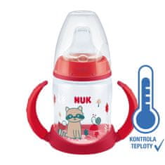 Nuk FC tanuló cumisüveg hőmérséklet-szabályozóval 150 ml piros