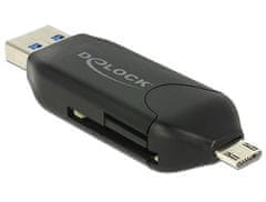 DELOCK Micro USB OTG kártyaolvasó + USB 3.0 A férfi