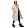 Ulefone Női hosszú steppelt téli kabát övvel BELA világos bézs színű LF-KR-160400.98P_391926 L