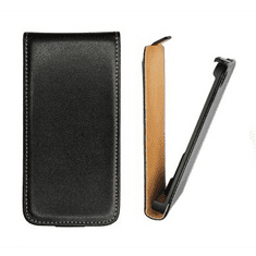 TokShop LG L Fino D290, Forcell lenyitható bőrtok, Slim Flip, felfelé nyíló - kinyitható, fekete (RRPT-2189)