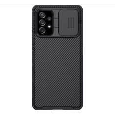 Nillkin CAMSHIELD PRO műanyag telefonvédő (szilikon keret, közepesen ütésálló, kamera védelem, csíkos minta) FEKETE [Samsung Galaxy A72 5G (SM-A726F)] (5996591062730)