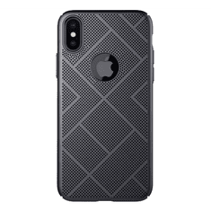 Nillkin AIR műanyag telefonvédő (gumírozott, lyukacsos, logo kivágás) FEKETE [Apple iPhone XS 5.8] (5996457732425)