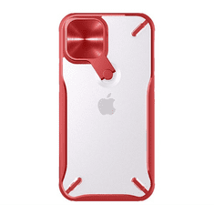 Nillkin CYCLOPS műanyag telefonvédő (közepesen ütésálló, légpárnás sarok, kameravédő, kitámasztó) PIROS [Apple iPhone 12 mini] (5996591016092)