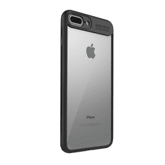 iPaky telefonvédő szilikon keret (BUMPER, közepesen ütésálló, légpárnás keret, akril hátlap) FEKETE [Apple iPhone 8 Plus 5.5] (5996457714360)