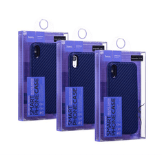 Hoco DELICATE SHADOW szilikon telefonvédő (karbon minta, logó kivágás) SÖTÉTKÉK [Apple iPhone XS 5.8] (5996457822331)