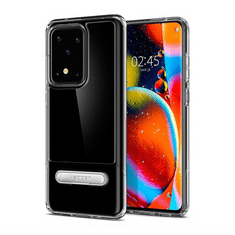 Spigen SLIM ARMOR ESENTIAL S szilikon telefonvédő (közepesen ütésálló, műanyag hátlap, kitámasztó) ÁTLÁTSZÓ [Samsung Galaxy S20 Ultra 5G (SM-G988B)] (ACS00639)