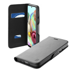CellularLine BOOK CLUTCH tok álló, bőr hatású (FLIP, oldalra nyíló, bankkártyatartó funkció) FEKETE [Samsung Galaxy A72 5G (SM-A726F)] (BOOKCLU3GALA72K)