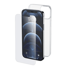 CellularLine PROTECTION KIT szilikon telefonvédő 2in1 (ultravékony + képernyővédő üveg) ÁTLÁTSZÓ [Apple iPhone 12 Pro] (PROTKITIPH12MAXT)