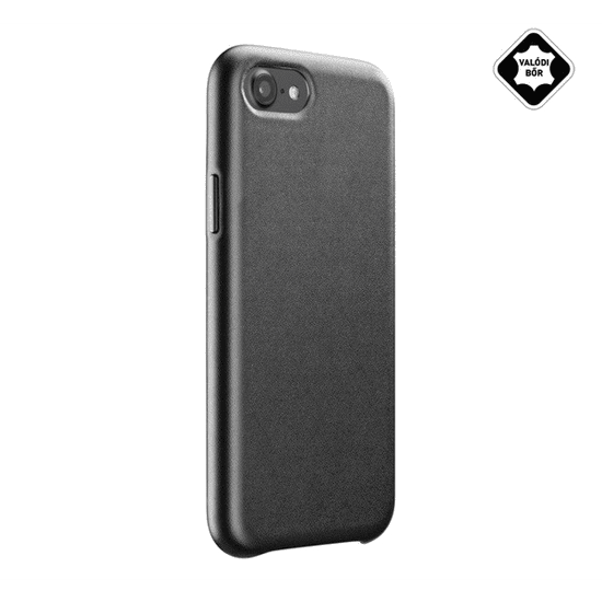 CellularLine ELITE műanyag telefonvédő (mikrofiber belső, valódi bőr hátlap) FEKETE [Apple iPhone SE 3 (2022)] (ELITECIPH747K)
