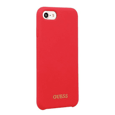 Guess iPhone 8 Plus szilikon tok piros, arany logóval (GUHCI8LLSGLRE) (GUHCI8LLSGLRE)
