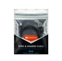 Canyon Töltőkábel 8 tűs Lightning - USB 2.0, 1m, fekete