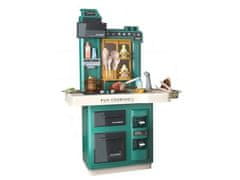 KECJA Multifunkcionális konyha sütővel és indukciós főzőlappal, eszpresszógéppel és motorháztetővel Türkiz színben