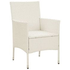 shumee 2 db fehér polyrattan kerti szék párnával