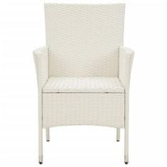 shumee 2 db fehér polyrattan kerti szék párnával