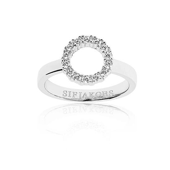 SIF JACOBS Ezüst minimalista gyűrű cirkónium kővel Biella SJ-R337-CZ