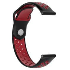BStrap Silicone Sport szíj Huawei Watch GT3 42mm, black/red