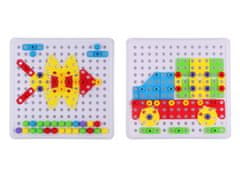 KECJA Kreatív mozaik, puzzle, blokkok 2in1, csavarhúzó gombok 420 el.