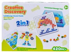 KECJA Kreatív mozaik, puzzle, blokkok 2in1, csavarhúzó gombok 420 el.