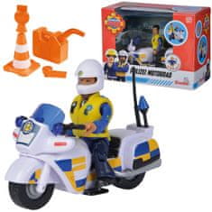 SIMBA Fireman Sam rendőrségi motorkerékpár Malcolm figurával + Akc