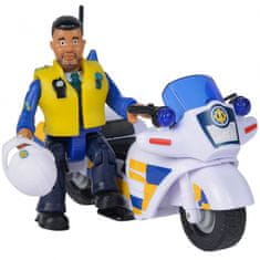 SIMBA Fireman Sam rendőrségi motorkerékpár Malcolm figurával + Akc