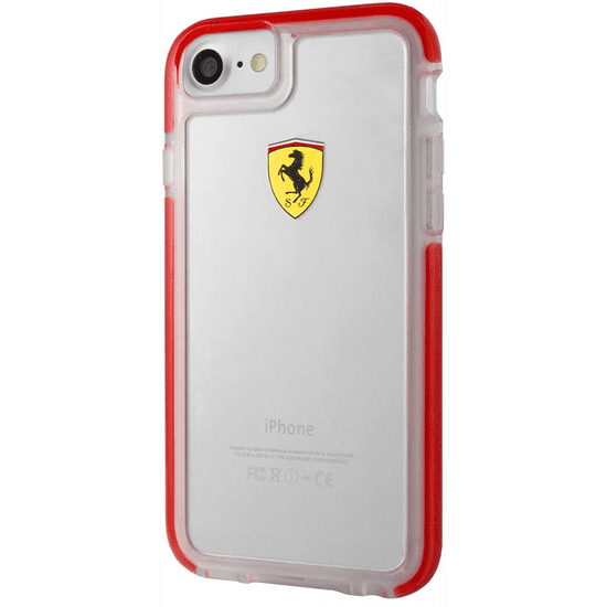 Ferrari iPhone 7 tok átlátszó-piros (FEGLHCP7RE) (FEGLHCP7RE)
