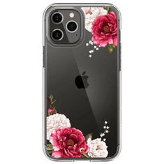 Spigen CYRILL Cecile Apple iPhone 12 Pro Max tok Red Floral - átlátszó virágos (ACS01645) (ACS01645)