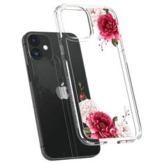 Spigen CYRILL Cecile Apple iPhone 12 mini tok Red Floral - átlátszó virágos (ACS01780) (ACS01780)