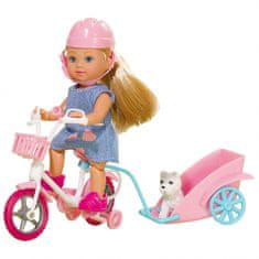SIMBA Doll Evi kerékpárral és utánfutóval