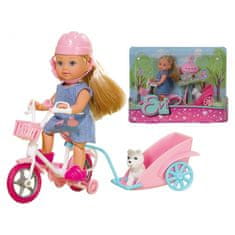 SIMBA Doll Evi kerékpárral és utánfutóval