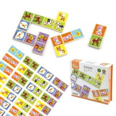 Viga Fából készült Farm Dominó játék 28 darab Montessori játék