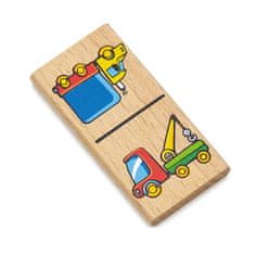 Viga Oktatási fa dominó játék készlet Járművek 28 darabos guruló Montessori játék