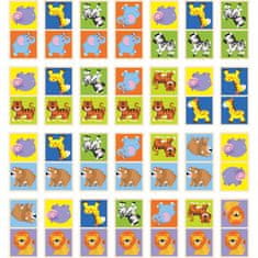 Viga Fa blokkok DOMINO játszószett állatok 28 darab felboríthatók