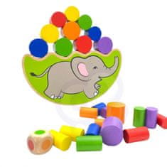 Viga Montessori fa elefánt egyensúlyozó puzzle