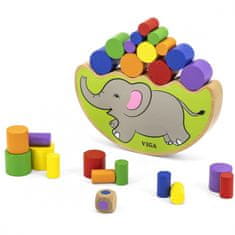 Viga Montessori fa elefánt egyensúlyozó puzzle
