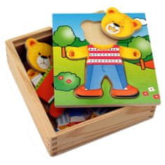 Viga Wooden Puzzle Oktatási Puzzle Öltöztetős fiú medve