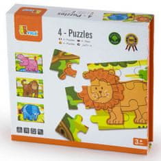 Viga Fa puzzle Safari állatok kirakós játék 4 képek