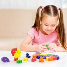 Viga Wooden Puzzle 3D Oktatási ábécé puzzle számok Montessori teknős