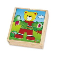 Viga Wooden Puzzle Oktatási Puzzle Öltöztetős fiú medve