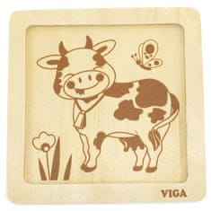 Viga Handy Wooden Cow Puzzle