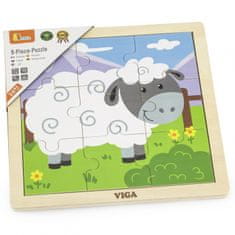 Viga Handy Wooden Puzzle Sheep 9 darabos kirakó