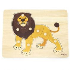Viga Montessori fapuzzle oroszlán tűkkel