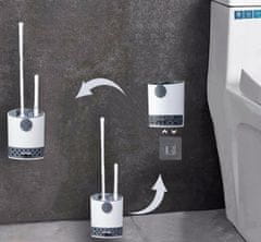 SATIS Szilikon WC kefe 2 az 1-ben a héjhoz + fali tartó