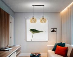 Berge Mennyezeti LED lámpa LOFT 2xE27 - WOOD - fekete