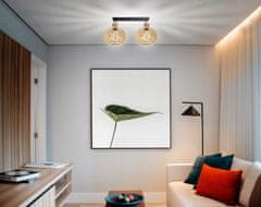 Berge Mennyezeti LED lámpa LOFT 2xE27 - WOOD - réz