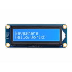 Waveshare LCD1602 kijelző modul fehér szöveg kék I2C háttérrel