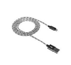 Canyon Lightning USB töltőkábel iPhone 5/6/7 készülékhez, fonott, fém köpeny, 1 méter, szürke