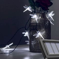 INNA Napelemes kerti lámpa LED dekoratív GIRLANDA LÁNCFÉNY 20x LED szitakötő