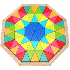 Tooky Toy nyolcszögletű puzzle fa oktatási mozaik (73 pár)
