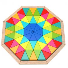 Tooky Toy nyolcszögletű puzzle fa oktatási mozaik (73 pár)